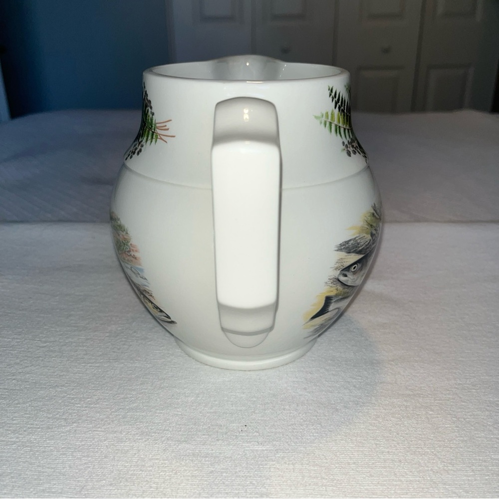 Portmeirion White Ceramic Pitcher with Trout and Fern Motif - Picture 4 of 8